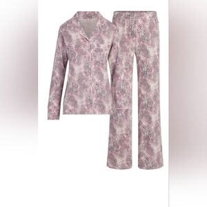 SKIMS Bloom Multi Animal Print Sleep LONG SLEEVE BUTTON UP SET